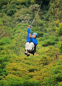 Diksha zipline in the rain forest