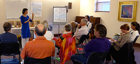 Mantradevi teaching class at The Expanding Light Retreat