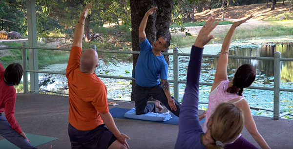 Ananda Yoga Teacher Training practice session