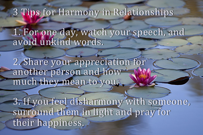 3-tips for Harmony in Relationships