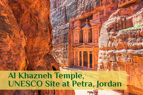 Holy Land Pilgrimage, Al Khazneh Temple, UNESCO Site at Petra, Jordan
