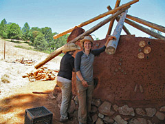 Kale and Chelsea working on the goat shack