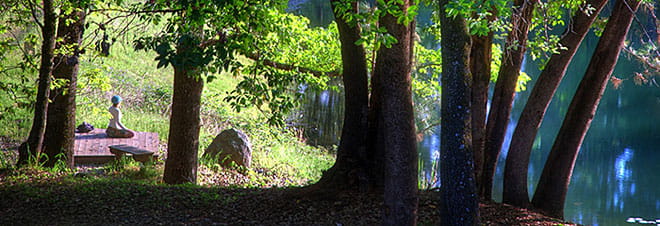 Meditator at Lotus Lake