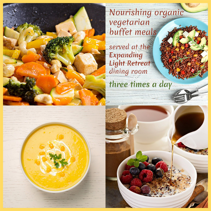 dining options at the Expanding Light Retreat- Ananda Village