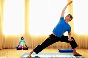 Badri demonstrating asana poses