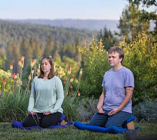 two meditators on ridge