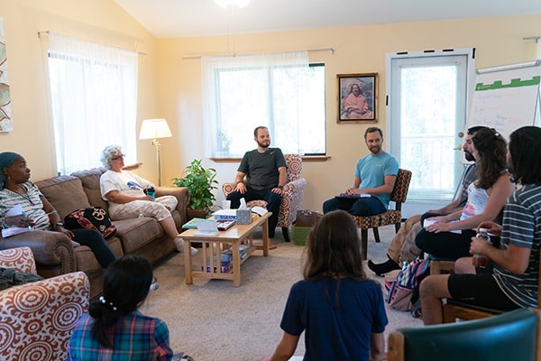 Karma Yoga spiritual interns during Raja Yoga Study group Karma Yoga spiritual interns during Raja Yoga Study group