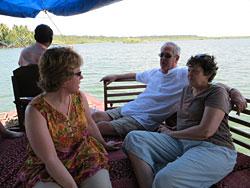 relaxing on houseboat in Kerala