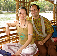 Narayana and Dharmadevi on a houseboat trip