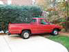 Red Pick-up truck