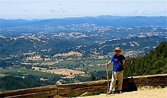hiking on mountain near Calistoga