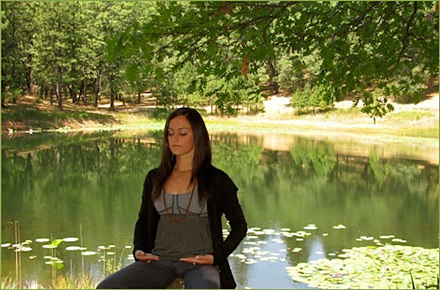 Meditating at Lotus Lake
