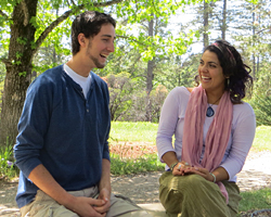 Couple laughing at Crystal Hermitage