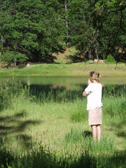 At the ampitheater facing Lotus Lake A gathering at the Crystal Hermitage