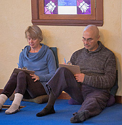 A couple reviewing their goals at The Expanding Light Retreat
