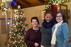 Three smiling ladies at The New Years Retreat, Ananda Village