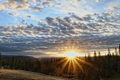 View of sunset ridge at Ananda Village