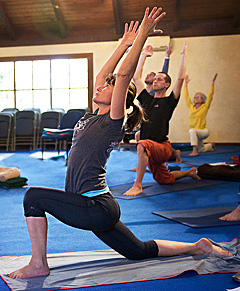 Group asana session during Personal Retreat at The Expanding Light Retreat