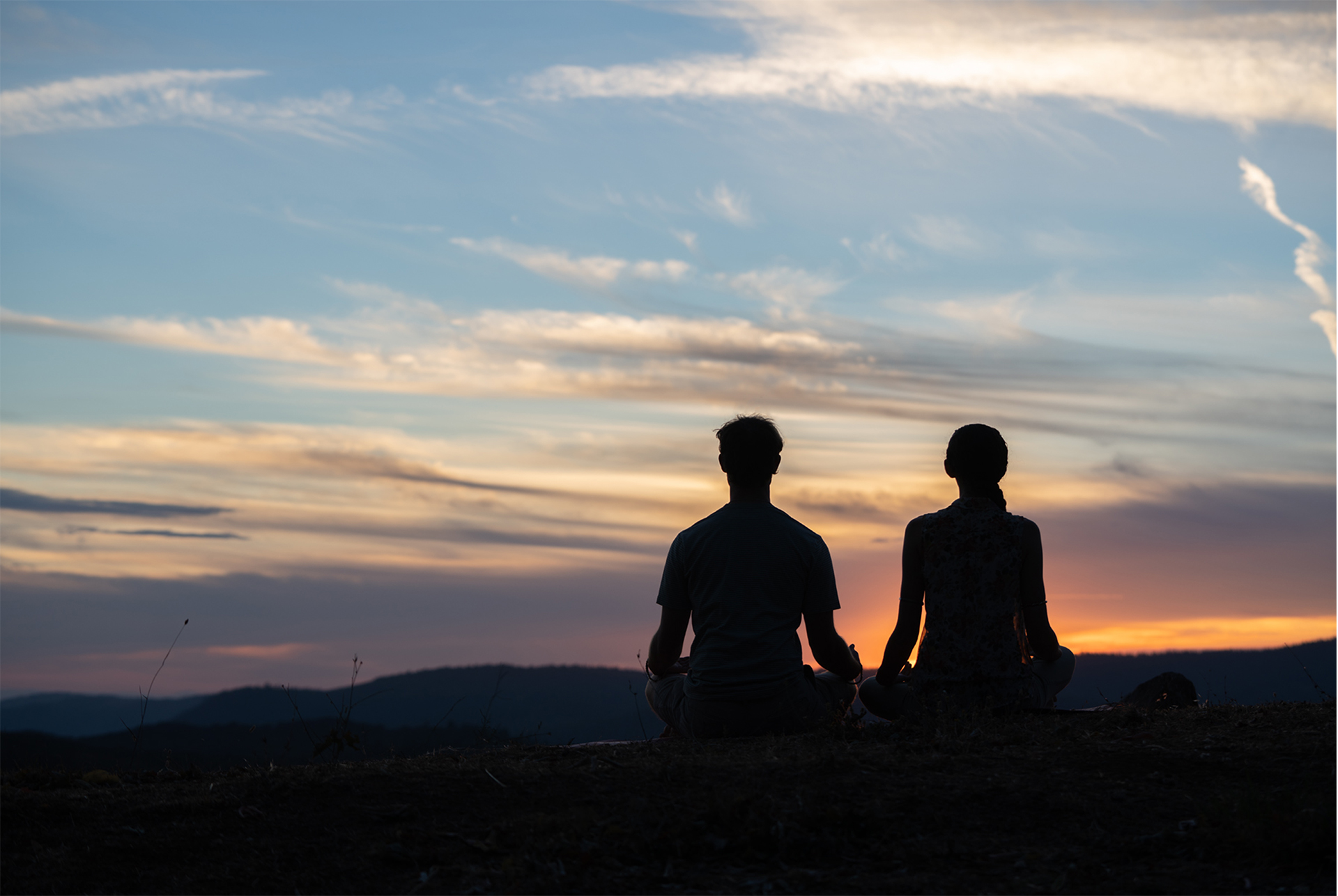 Couple watching sunset