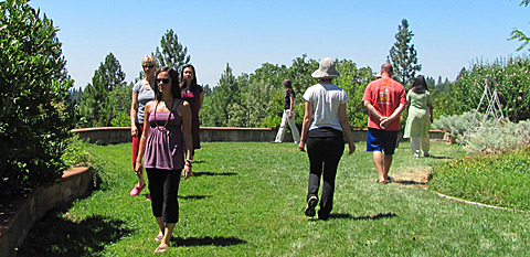 Walking meditation at Gaia House Retreat