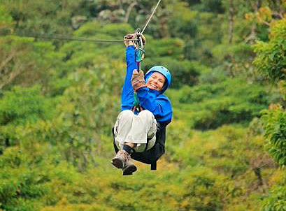 Diksha on zipline during the Costa Rica Retreat