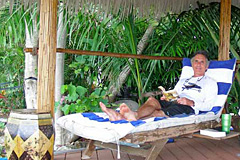 Krishnadas lounging during the Hawaii Retreat