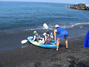 Launching kayak