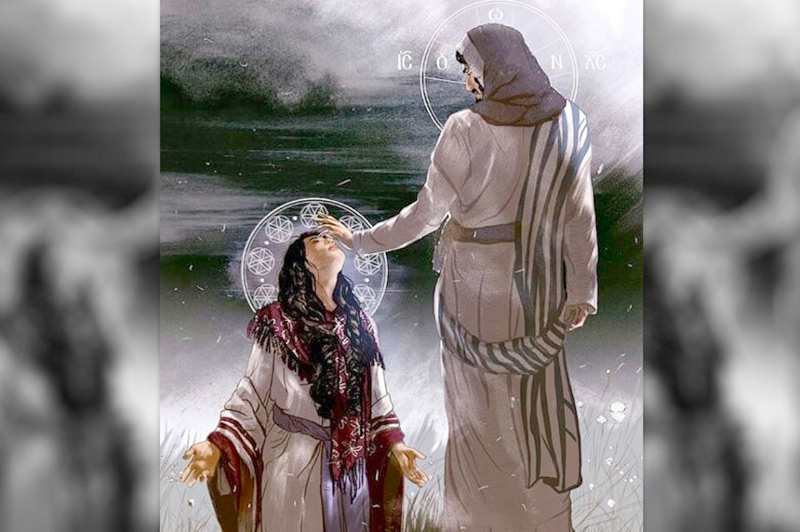 Magdala art-depicting-Jesus-blessings-Mary-Magdalene